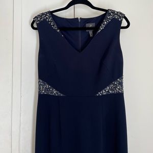 Navy blue beaded Adrianna Papell evening gown size 6